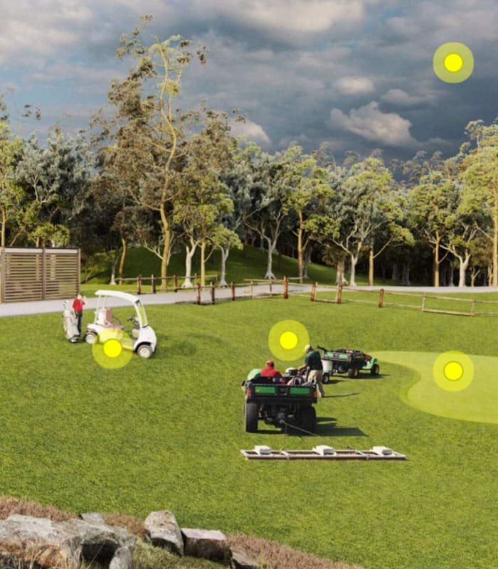 Clickable Coverage - Golf Course Scene of Golfers in Golf Carts Going to the Green